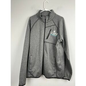 Mens NFL Super Bowl LIV Fleece Full‎ Zip Jacket Gray NFL Apparel SZ XL